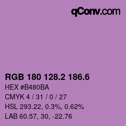 カラーコード: RGB 180 128.2 186.6 | qconv.com