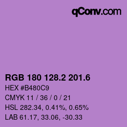 カラーコード: RGB 180 128.2 201.6 | qconv.com