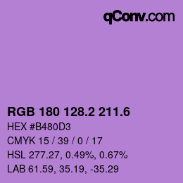 カラーコード: RGB 180 128.2 211.6 | qconv.com