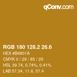 カラーコード: RGB 180 128.2 26.6 | qconv.com