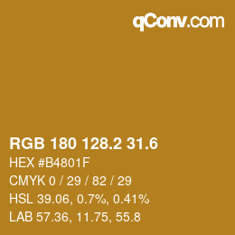 カラーコード: RGB 180 128.2 31.6 | qconv.com
