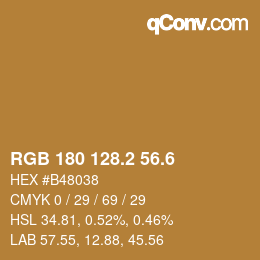 カラーコード: RGB 180 128.2 56.6 | qconv.com