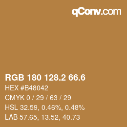 カラーコード: RGB 180 128.2 66.6 | qconv.com
