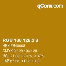 カラーコード: RGB 180 128.2 8 | qconv.com