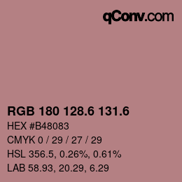カラーコード: RGB 180 128.6 131.6 | qconv.com