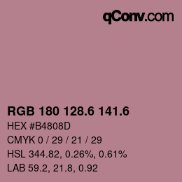 カラーコード: RGB 180 128.6 141.6 | qconv.com