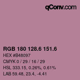 カラーコード: RGB 180 128.6 151.6 | qconv.com