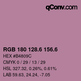 カラーコード: RGB 180 128.6 156.6 | qconv.com