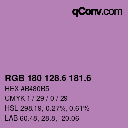カラーコード: RGB 180 128.6 181.6 | qconv.com