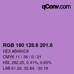 カラーコード: RGB 180 128.6 201.6 | qconv.com