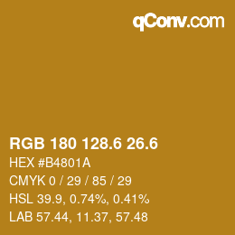 カラーコード: RGB 180 128.6 26.6 | qconv.com