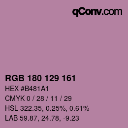 Código de color: RGB 180 129 161 | qconv.com
