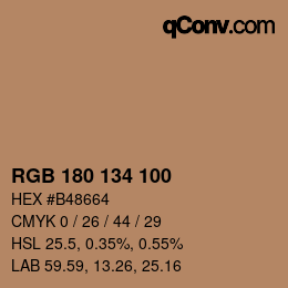 Color code: RGB 180 134 100 | qconv.com
