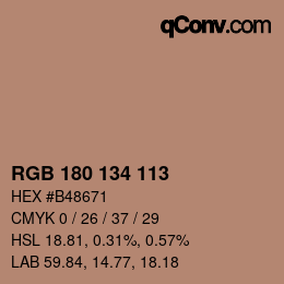 Farbcode: RGB 180 134 113 | qconv.com