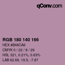 Farbcode: RGB 180 140 166 | qconv.com