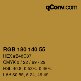 Farbcode: RGB 180 140 55 | qconv.com