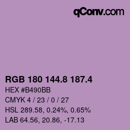 カラーコード: RGB 180 144.8 187.4 | qconv.com
