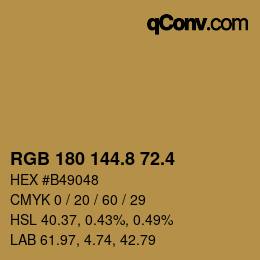 カラーコード: RGB 180 144.8 72.4 | qconv.com