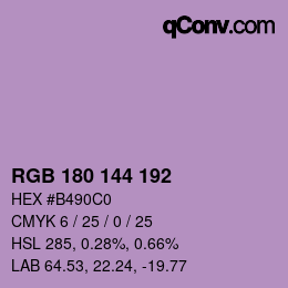 カラーコード: RGB 180 144 192 | qconv.com