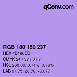 カラーコード: RGB 180 150 237 | qconv.com