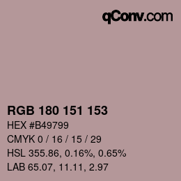 カラーコード: RGB 180 151 153 | qconv.com