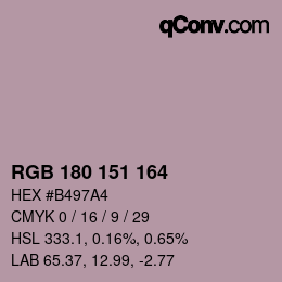 Farbcode: RGB 180 151 164 | qconv.com