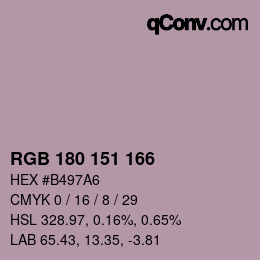 Color code: RGB 180 151 166 | qconv.com