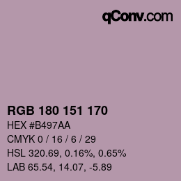 Color code: RGB 180 151 170 | qconv.com