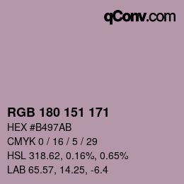 Color code: RGB 180 151 171 | qconv.com