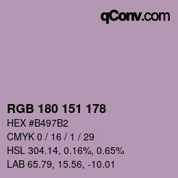 Color code: RGB 180 151 178 | qconv.com