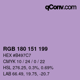 Color code: RGB 180 151 199 | qconv.com