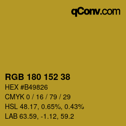 Color code: RGB 180 152 38 | qconv.com