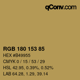 颜色代码: RGB 180 153 85 | qconv.com