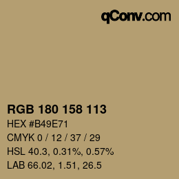 颜色代码: RGB 180 158 113 | qconv.com