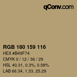 Farbcode: RGB 180 159 116 | qconv.com