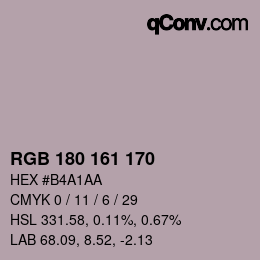 Color code: RGB 180 161 170 | qconv.com