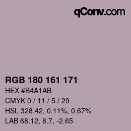 Código de color: RGB 180 161 171 | qconv.com