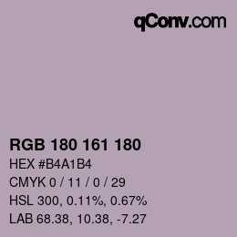 Farbcode: RGB 180 161 180 | qconv.com