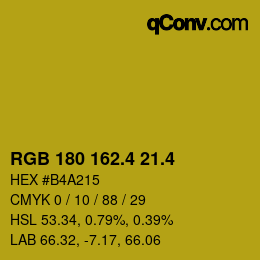 カラーコード: RGB 180 162.4 21.4 | qconv.com