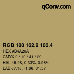 カラーコード: RGB 180 162.8 106.4 | qconv.com