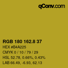 Color code: RGB 180 162.8 37 | qconv.com
