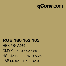 カラーコード: RGB 180 162 105 | qconv.com