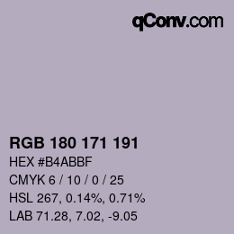 Color code: RGB 180 171 191 | qconv.com