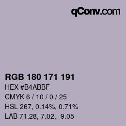 Code couleur: RGB 180 171 191 | qconv.com