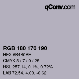 Farbcode: RGB 180 176 190 | qconv.com
