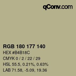 Farbcode: RGB 180 177 140 | qconv.com