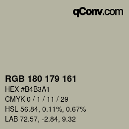 Farbcode: RGB 180 179 161 | qconv.com