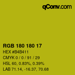 Color code: RGB 180 180 17 | qconv.com