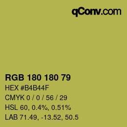 カラーコード: RGB 180 180 79 | qconv.com