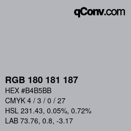 Código de color: RGB 180 181 187 | qconv.com